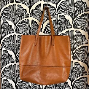 J Crew Tan Leather Tote Bag